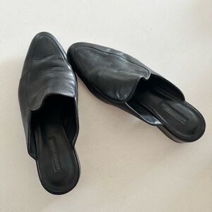 Antonio Melani Nelma Black Leather Mules